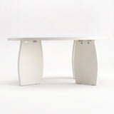 Artiss Round Coffee Table High-Gloss Center Table Minimalist Living Room Furniture 78x35cm Cream FUR-S-COF14-WH