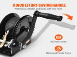 Hand Winch, 725.7 kg Pulling Capacity, Boat Trailer Winch Heavy Duty Rope Crank with 10 m Polyester V952-CYSDJP1600BDKMHDEV0