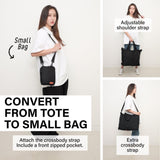 Shopper Bag Tote Bag Foldable Travel Laptop Grocery Nylon KO-DUAL BLACK V274-GM-KOEBAG-SHOP-BK