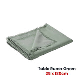 Vintage Design Homewares Gypsy Green Washed Linen Cotton Table Runner 35 x 180cm V442-HIN-TABLER-GYPSYLINENCOTTON-GREEN-RE