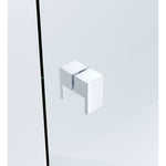 100cm Frameless Diamond Shower Screen with Chrome Brackets and SS Hinges, Square Double Pull Handle V63-911171