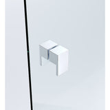100cm Frameless Diamond Shower Screen Chrome F-Brackets, Brass Hinges & Square Double Pull Handle V63-912301