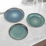 3 Pieces Reactive Glazed Ceramic Organic Fine Dinner Set with Plate and Bowl EARTHY AQUA V274-HA-LA-P0024301-BU