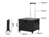 Folding Shopping Trolley Cart Portable Black STP1001-65L-BK