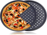 3 pieces - Pizza pans - round pizza plate - pizza baking sheet - baking sheet - round baking sheets V1188-MS101-02933-1