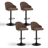 Artiss 4x Bar Stools Kitchen Swivel Gas Lift Counter Chair Shell Leather Brown BA-K-256-BRX4