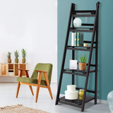 Artiss Bookshelf Corner Shelf 5 Tiers - ZANE Coffee ST-CAB-SHELF-5T-COF