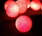 1 Set of 20 LED Red 5cm Cotton Ball Battery Powered String Lights Christmas Gift Home Wedding Party V382-REDBALLBATT20