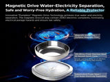 Automatic Pet Water Fountain with Magnetic Whisper-Quiet Pump and Stainless Steel Tray, Circulating V1341-ZY-48RHAMAS