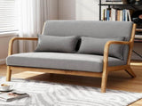 Artiss Armchair 2-seater Loveseat Fabric Grey UPHO-C-ARM-01-2S-GY