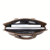 Brown Black Brown Laptop Briefcase Leather Look Travel Bag Work Briefcase For Men Spacious V1347-127-BLA-91832