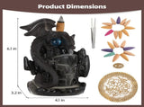 Ceramic Dragon Backflow Incense Burner, Waterfall Incense, Fantasy Dragon Castle Aromatherapy V1369-AZ3-W-08802