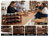 Artiss Bamboo Wine Rack 3-Tier Display Storage Organizer 12 Bottle Walnut WR-AC-BAM-12B-WAL