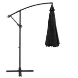 Instahut 3m Outdoor Umbrella Cantilever Garden Beach Patio Black UMB-BAN-F-8RIB-BK