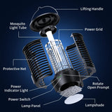 2-in-1 Rechargeable Mosquito Zapper & Camping Lantern - 3600mAh Battery - 2000V Electric Insect V888-ELOSUNG41782