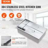 Kitchen Sink, 304 Stainless Steel Drop-In Sinks, Undermount Single Bowl Basin with Accessories V952-QRSSCTXPDCY32WYR7V0
