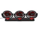 3 Heads Cooling Fan with Phone Holder Powerful Airflow Portable Electric Fan for Car Truck Stable V1294-YM0901-3113250083012