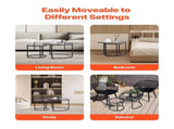 Nesting Coffee Table Set of 2, 600 mm Round Coffee Table, Glass Nesting Tables for Small Place, V952-QTZTBYXKJTT2PVR8P001V0