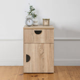 PORTO BEDSIDE TABLE - NATURAL OAK - SLIM - HALF MOON BLACK V164-ECS13STB04B