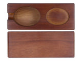 2 Hole Coffee Tamper Holder Beech Coffee Handle Mat Pad Stand for Home RestaurantExternal V1294-YM0901-3118210240412