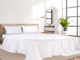 Dreamz 4pcs Queen Size 100% Bamboo Bed Sheet Set in White Colour BED1016-Q-WH