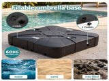 Instahut Outdoor Umbrella Base 2 Fillable 60kg Cantilever Umbrella Base with Wheels 84cm BASE-UMB-84X84