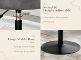 Adjustable Vanity Stool, 360 Swivel Chair for Makeup Room, Gray Faux Leather Stool for Bathroom & V1258-DP02-C-1418