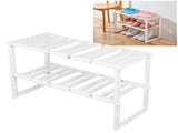 2Tier Sink Rack Cabinet Organizer Storage Telescopic Shelf Kitchen Bathroom Holder V1294-YM0718-3118200242911