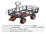 Dump Cart, Metal Garden Dump Cart with Easy to Assemble Frame, Dump Wagon with 2-in-1 Convertible V952-JSZXTC880LBSPVWN9V0