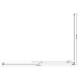 Adjustable 1500x1010mm Single Door Corner Sliding Glass Shower Screen in Black V63-846231
