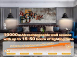 Battery Operated Wall Sconces Set of 2, RGB Wireless LED, Remote, 10000mAh, Black V1263-JX-5789