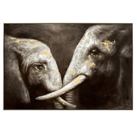 120X80cm Tusker Ties Champagne Framed Hand Painted Canvas Wall Art V411-SOK-HMTWF-1310Y
