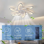 Low Ceiling Light Fan, Low Profile, 6 Wind Speed, 3 Colors V178-38331