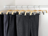 TOPIA HANGER Wooden Pants Hangers,Slim Natural Wood Skirt Hangers with Anti-Rust Hook and Adjustable V1258-DP02-F-233