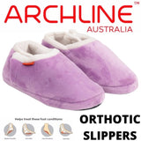 ARCHLINE Orthotic Slippers CLOSED Arch Scuffs Pain Relief Moccasins - Lilac - EU 37 V563-AS711-37