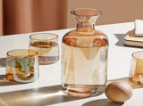 Bedside Glass Pitcher Set 4 Cups Lid 1200ml Capacity Drinking Glasses for Nightstand Colorful V1294-YM0716-230103YF11-4