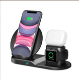 N30 3 in 1 Wireless Charger Qi Fast Charger Stand for iPhone/Samsung/Airpods/Apple Watch-Black V201-W11325558