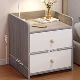 Two-Tone Nightstand Light Gray Wood White Drawers Safety Edge Wooden Knobs V360-ZC-FNBT0069-GYWT-2D-47