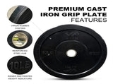 JFIT Black Olympic Bumper Plate 10LB 25LB 35LB 45LB 45LB/20KG V1409-SKU-10044