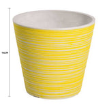 Yellow and White Engraved Pot 14cm V637-DP9560014