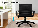 Artiss Ergonomic Office Chair Mesh Computer Desk Chairs with Lumbar Support, Height Adjustment OCHAIR-L-2014-BK