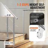 Handrails for Outdoor Steps, 31.5in Length 2 Crossbars Stair Hand Rail Kit, Transitional Stainless V952-BXGSLZFS80CMSOHDTV0