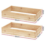 Green Fingers Garden Bed 150x90x30cm Wooden Planter Box Raised Container Growing GARDEN-WOOD-15090-FC2