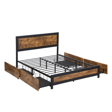 Levede Metal Bed Frame Queen Mattress BFDR1047-Q