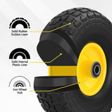 Gardeon 2pcs, 4.10/3.50-4 Tire Wheel Flat Free, 26cm Solid Rubber Tires with 5/8 Axle Bore Hole GCT-WHEEL-1SET-YE