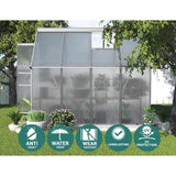 Greenfingers Greenhouse Aluminium Green House Polycarbonate Garden Shed 2.4x1.9M GH-ALU-C-242X190-AB