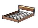 Artiss Metal Bed Frame Double Size LED Storage Headboard USB Charge 4 Drawers MBED-C-SKY-D-BK-ABC