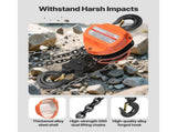 Hand Chain Hoist, 3 Ton Capacity, Manual Chain Block with Upgrade G80 Galvanized Chain, 6 m Lifting V952-SJSLHL3T20FTM28SX001V0