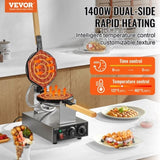 VEVOR Commercial Waffle Maker, 1400W Egg Pancake Baker Machine, Non-Stick Stainless Steel Egg V952-SYQPHFBJDP1PGYHUZV3