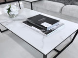 Interior Ave - Monaco Rectangle Coffee Table - White Marble Stone V355-IA-CT16-MB